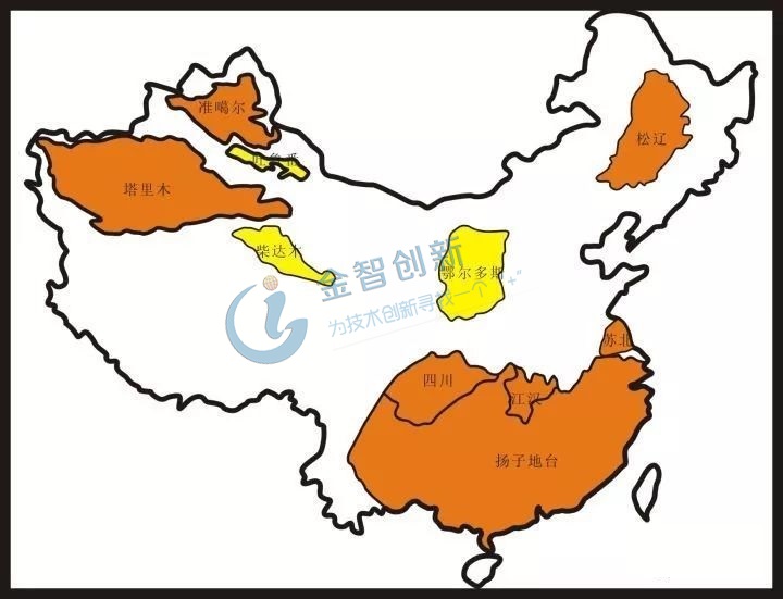 中国页岩油气盆地分布图